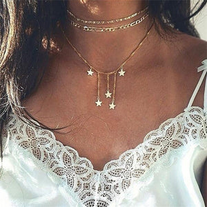 Gold Star Rod Necklace