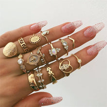 Load image into Gallery viewer, 15 Pcs/ Heart Flowers Ring