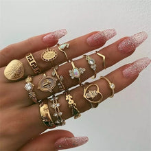 Load image into Gallery viewer, 15 Pcs/ Heart Flowers Ring